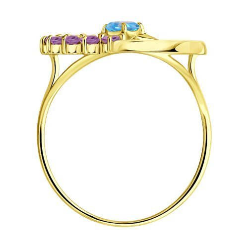 Кольцо золотое пробы 585 с миксом камней (Арт.717279-2)