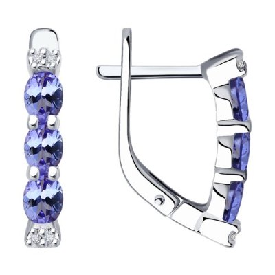 Серьги из белого золота с бриллиантами (Арт.6024110)