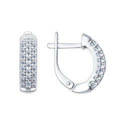 Серьги из серебра с фианитами (Арт.94021765)