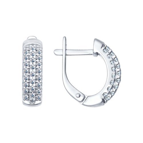 Серьги из серебра с фианитами (Арт.94021765)