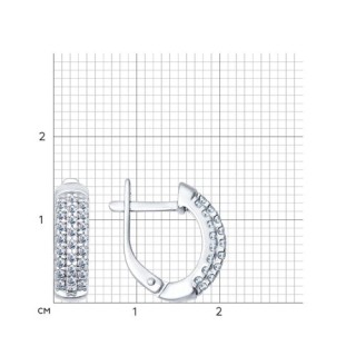 Серьги из серебра с фианитом «Сияние линий» Соколов (арт.94021765)