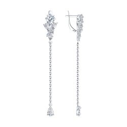 Серьги из серебра с фианитами (Арт.94022732)