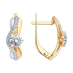 Серьги из золота с фианитами (Арт.027122)