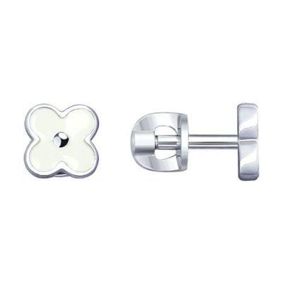 Серьги из серебра с эмалью (Арт.94023113)