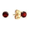 Серьги пусеты золотые пробы 585 с гранатом (Арт.729060)