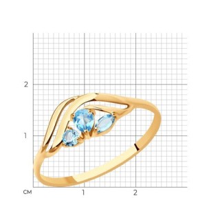 Кольцо золотое с топазом «Небесный Вальс» Соколов (арт.714614)