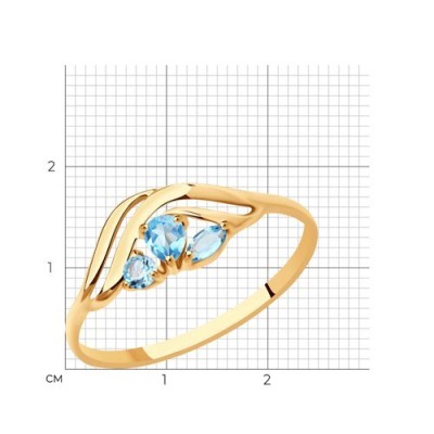 Кольцо золотое с топазом «Небесный Вальс» Соколов (арт.714614)