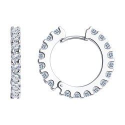 Серьги из серебра с фианитами (Арт.94025331)
