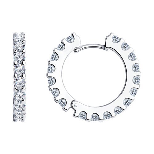 Серьги из серебра с фианитами (Арт.94025331)