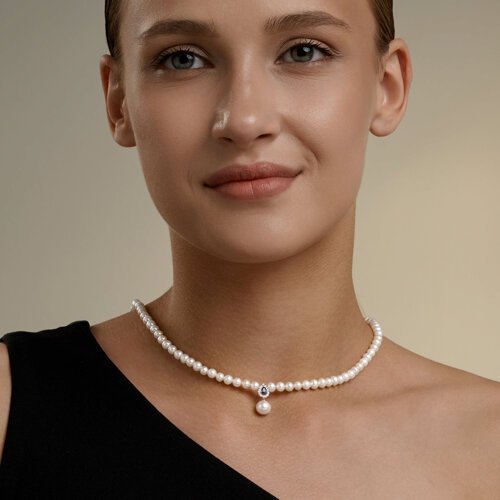 Колье золотое пробы 585 с миксом камней (Арт.79-70018)