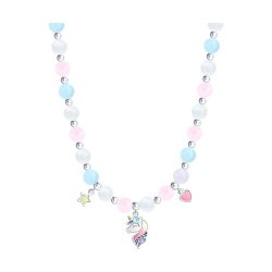 Колье из золочёного серебра с миксом камней (Арт.83070066)