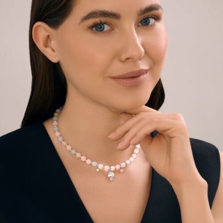 Колье из серебра 925 с кварцем, фианитами и эмалью «Микс единорожки» Соколов (арт.83070066)