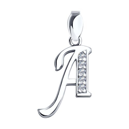 Подвеска-буква из серебра с фианитами (Арт.94030450)