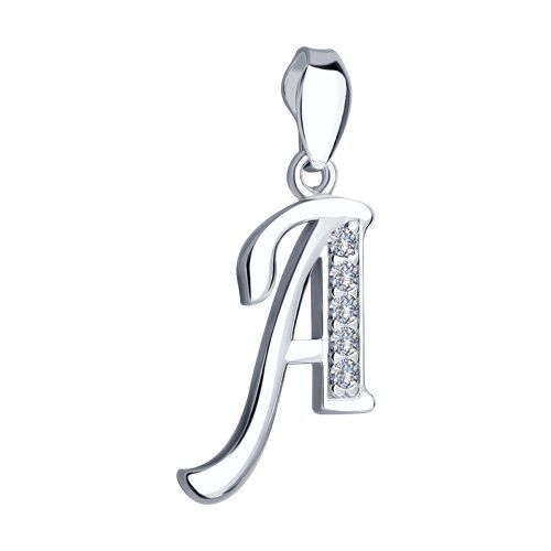 Подвеска-буква из серебра с фианитами (Арт.94030450)