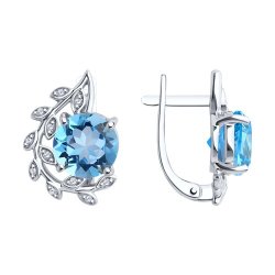 Серьги золотые пробы 585 с топазом (Арт.72-00281-3)
