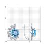 Серьги золотые пробы 585 с топазом (Арт.72-00281-3)