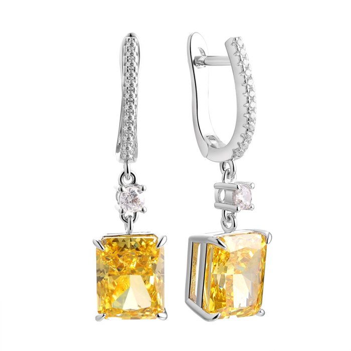 Серьги из серебра с фианитом (Арт.cz-e04302-x-w-y-x-w)