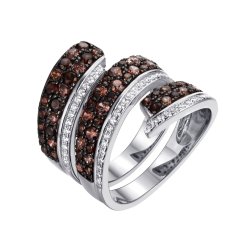 Кольцо из серебра с фианитом (Арт.cz-r02525-x-wb-br-x-w)