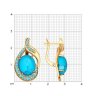 Серьги золотые пробы 585 с бирюзой (Арт.725093)
