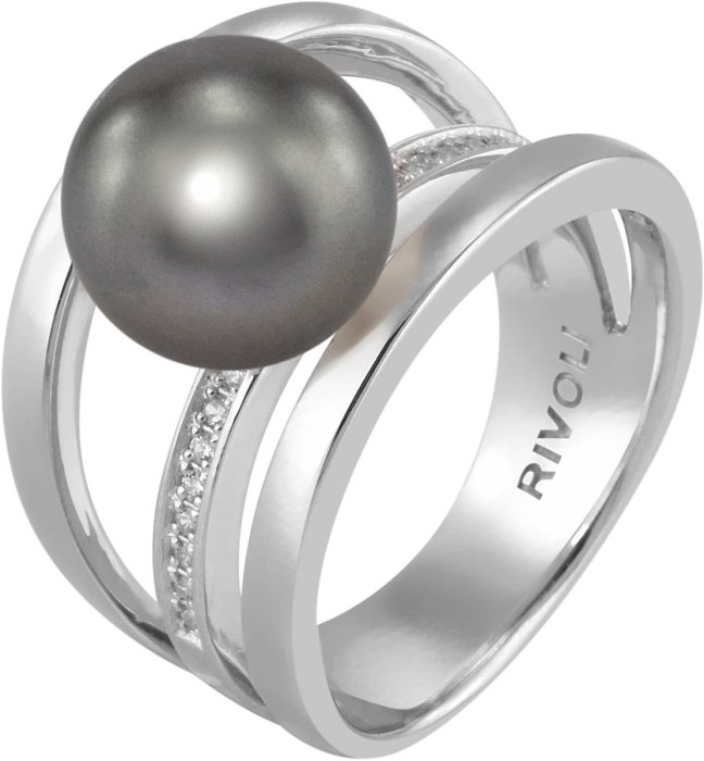 Кольцо из серебра с жемчугом и куб. цирконием (Арт.ahr-1-10-31-s)