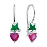 Серьги из серебра с корундами и эмалью (Арт.94-120-02305-1)