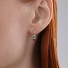Серьги из серебра с корундами и эмалью (Арт.94-120-02305-1)