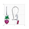 Серьги из серебра с корундами и эмалью (Арт.94-120-02305-1)