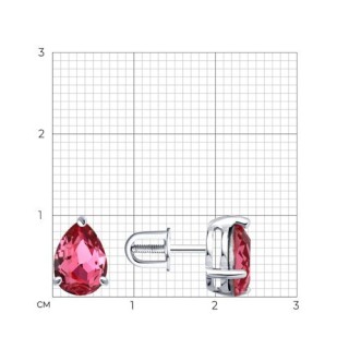Серьги из серебра с кристаллами «Малиновая капля» Соколов (арт.94-122-00220-1)