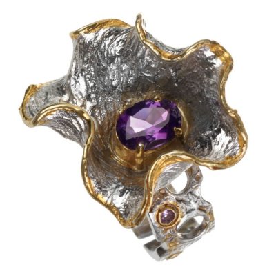 Серебряное кольцо BEAVERS с аметистом 1108a