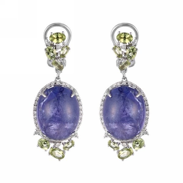 Серьги из белого золота с бриллиантом и танзанитом (Арт.er-33765_pd_ta_wg)