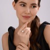 Кольцо из белого золота с выращенным бриллиантом «Сияющий кварцоцвет» SOKOLOV (арт.1012747-3-5)