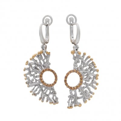 Серебряные серьги BEAVERS с цирконом 2300cr