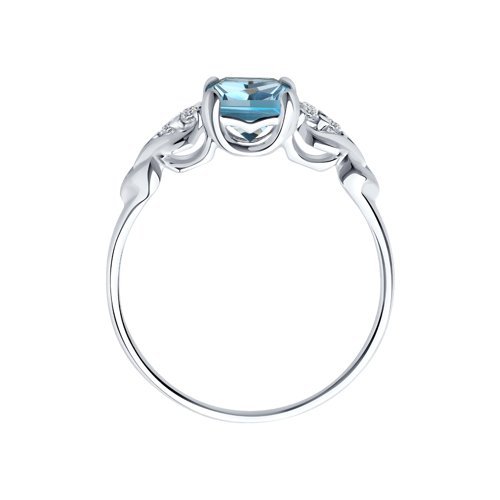 Кольцо из серебра с топазом и фианитами (Арт.92011503)