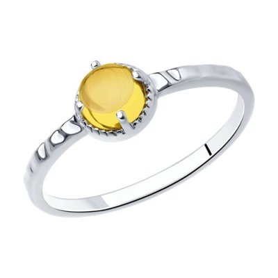 Кольцо из серебра с цитрином «Солнечный акцент» SOKOLOV (арт.92012102)