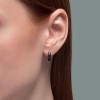 Серьги из серебра с фианитами «Черный Шарм» Соколов (арт.9402)