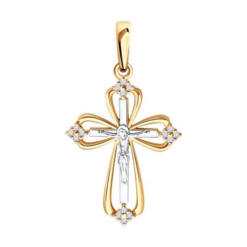 Подвеска из комбинированного золота с бриллиантами (Арт.1120107)