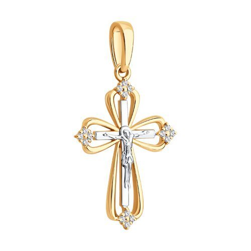 Подвеска из комбинированного золота с бриллиантами (Арт.1120107)