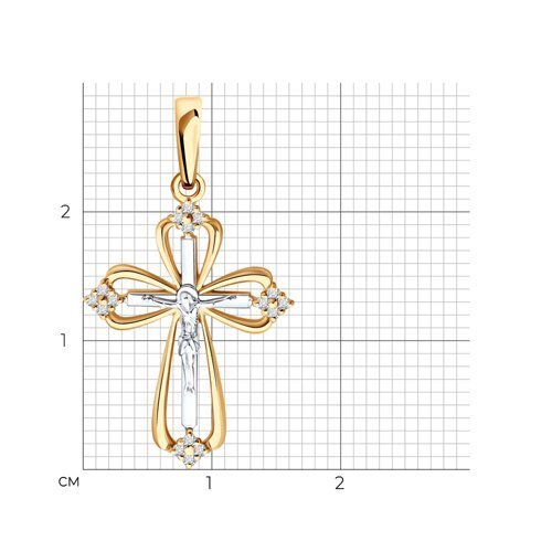 Подвеска из комбинированного золота с бриллиантами (Арт.1120107)