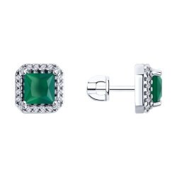 Серьги из серебра с агатами и фианитами (Арт.92022852)