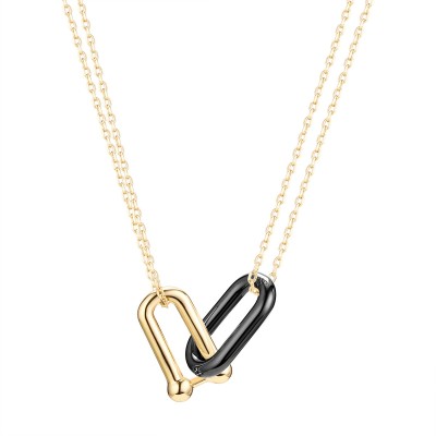 Ожерелье с керамикой «Urban Link» серебро 925 Fresh Jewelry (арт.TC-N02284-B-L-X-X-X)