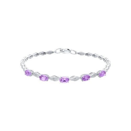 Браслет из серебра с аметистами и фианитами (Арт.92050096)