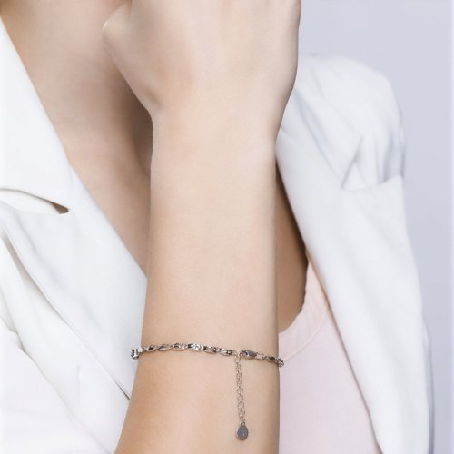 Браслет из серебра с аметистами и фианитами (Арт.92050096)