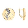 Серьги из золочёного серебра с фианитами (Арт.93-120-01465-1)