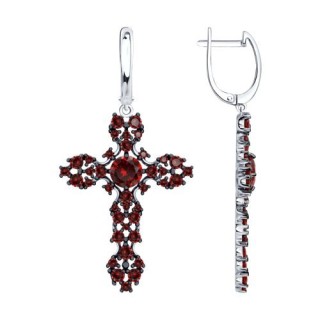 Серьги из серебра с фианитами «Алая Вера» Соколов (арт.94027499)