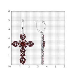 Серьги из серебра с фианитами «Алая Вера» Соколов (арт.94027499)