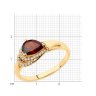 Кольцо из золочёного серебра с гранатом и фианитами (Арт.93-310-00548-2)