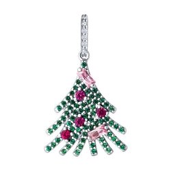 Подвеска из серебра с корундами и фианитами (Арт.94033245) Подвеска из серебра с корундами и фианитами (Арт.94033245)