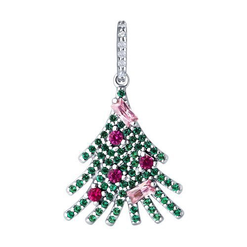 Подвеска из серебра с корундами и фианитами (Арт.94033245)