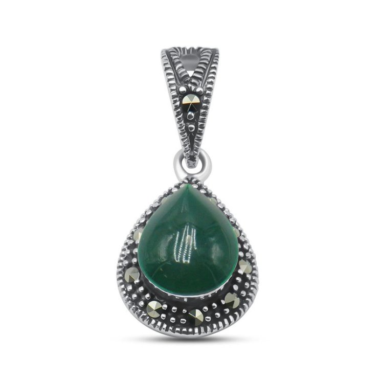 Подвеска Серебряные крылья (Арт.230026e-39-257_agat_markazit)