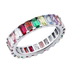 Кольцо из серебра с фианитами (Арт.94014107)
